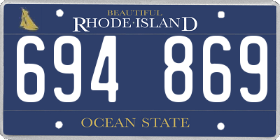 RI license plate 694869