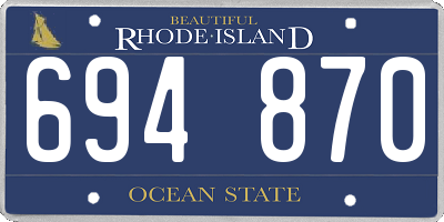 RI license plate 694870