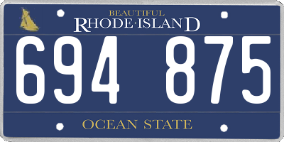 RI license plate 694875