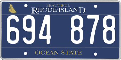 RI license plate 694878
