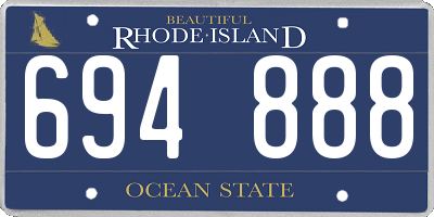 RI license plate 694888