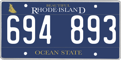 RI license plate 694893