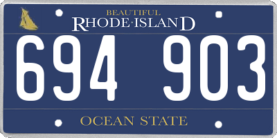 RI license plate 694903
