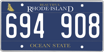 RI license plate 694908