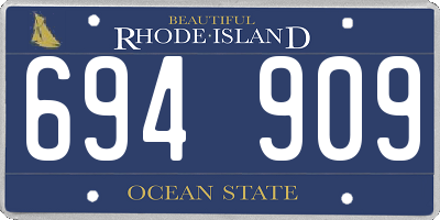 RI license plate 694909