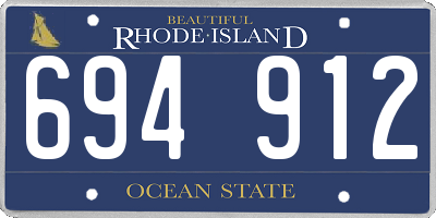 RI license plate 694912