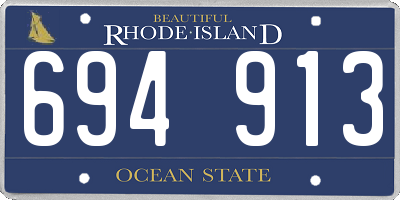 RI license plate 694913