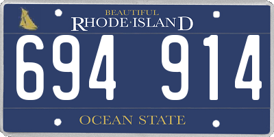 RI license plate 694914