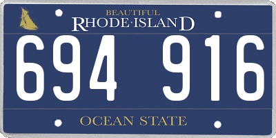 RI license plate 694916