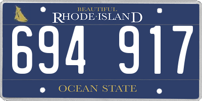 RI license plate 694917