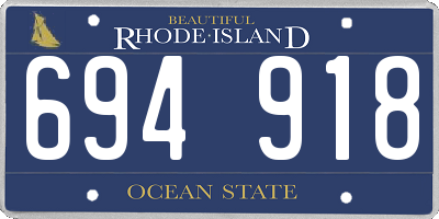 RI license plate 694918