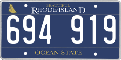 RI license plate 694919