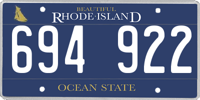 RI license plate 694922