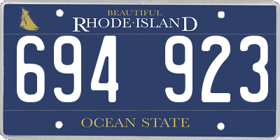 RI license plate 694923