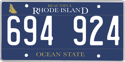 RI license plate 694924