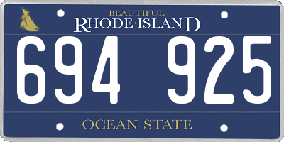 RI license plate 694925