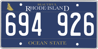 RI license plate 694926