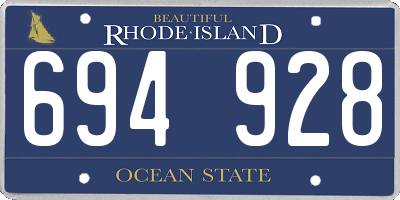RI license plate 694928