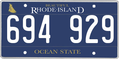 RI license plate 694929