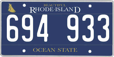 RI license plate 694933