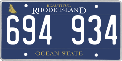 RI license plate 694934
