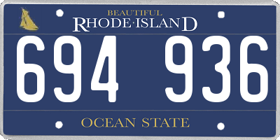 RI license plate 694936