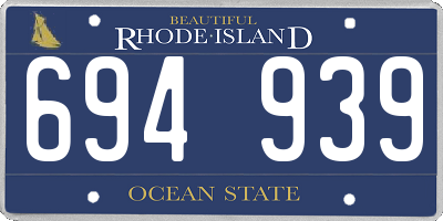 RI license plate 694939