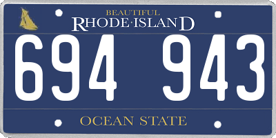RI license plate 694943