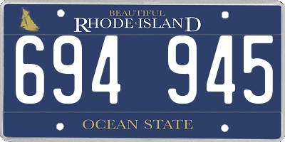 RI license plate 694945