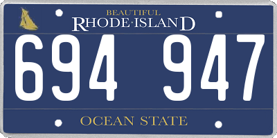 RI license plate 694947