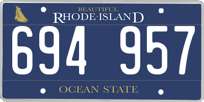 RI license plate 694957
