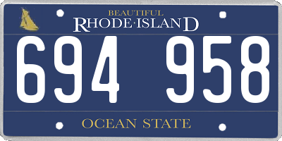 RI license plate 694958