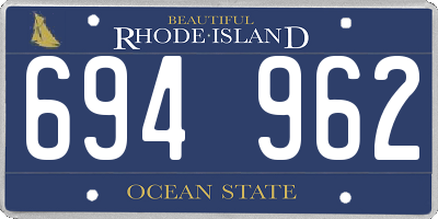 RI license plate 694962