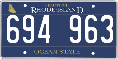 RI license plate 694963