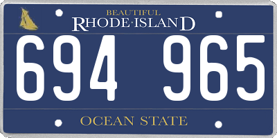 RI license plate 694965