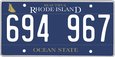 RI license plate 694967