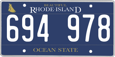 RI license plate 694978