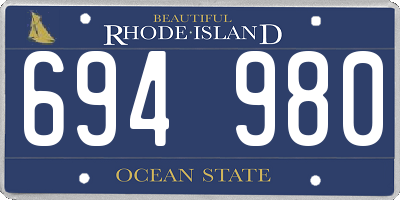 RI license plate 694980