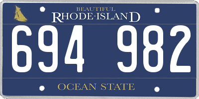 RI license plate 694982