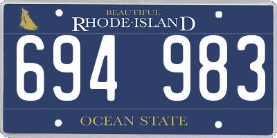RI license plate 694983