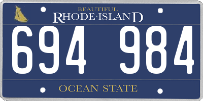 RI license plate 694984