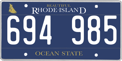 RI license plate 694985