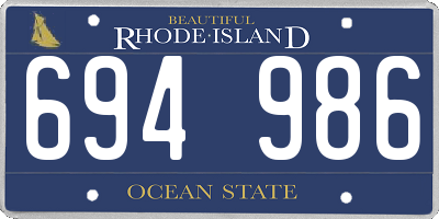 RI license plate 694986