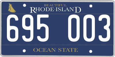 RI license plate 695003