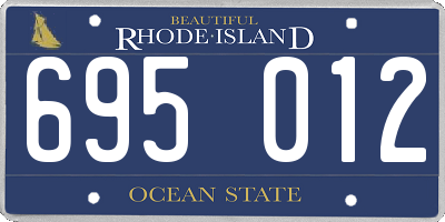 RI license plate 695012
