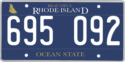 RI license plate 695092