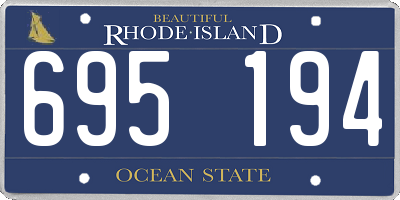 RI license plate 695194