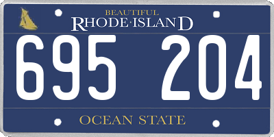 RI license plate 695204