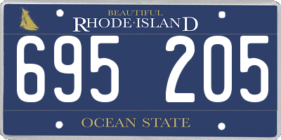 RI license plate 695205
