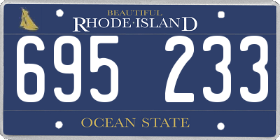 RI license plate 695233